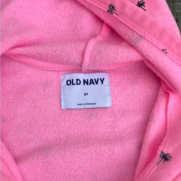 Old Navy Pink Palm Tree Hoodie & Shorts Set – Size 4T/5T - Picture 10 of 10